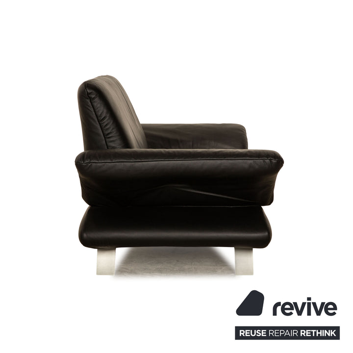 Koinor Rossini Leather Two Seater Black Manual Function Sofa Couch