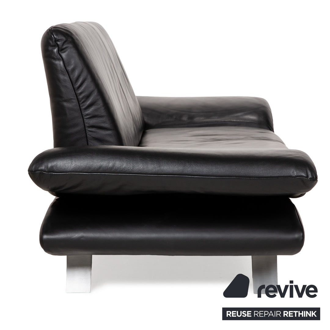 Koinor Rossini Leder Zweisitzer Schwarz manuelle Funktion Sofa Couch