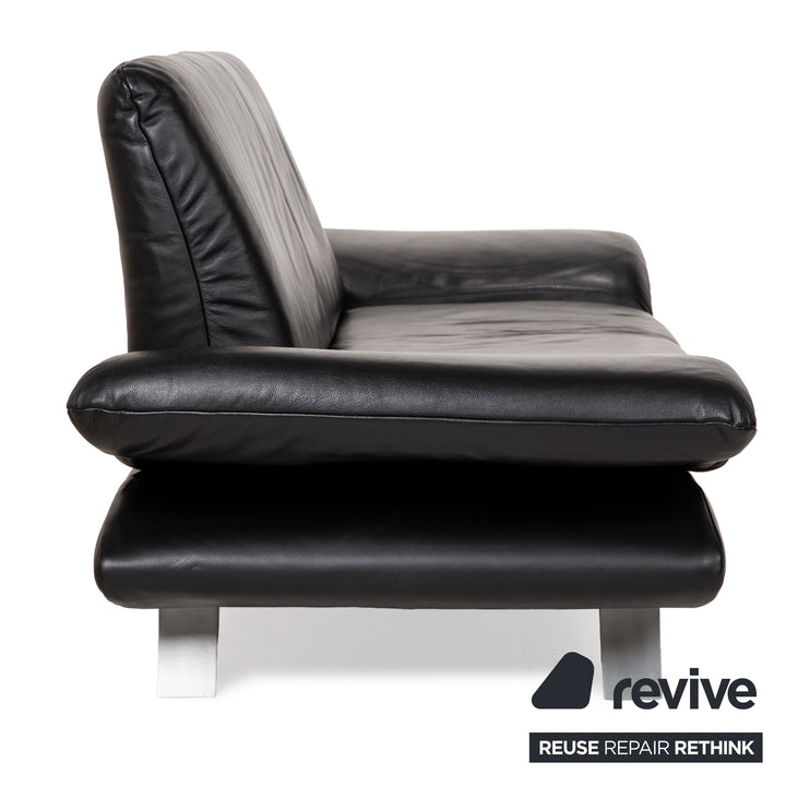 Koinor Rossini Leder Zweisitzer Schwarz manuelle Funktion Sofa Couch
