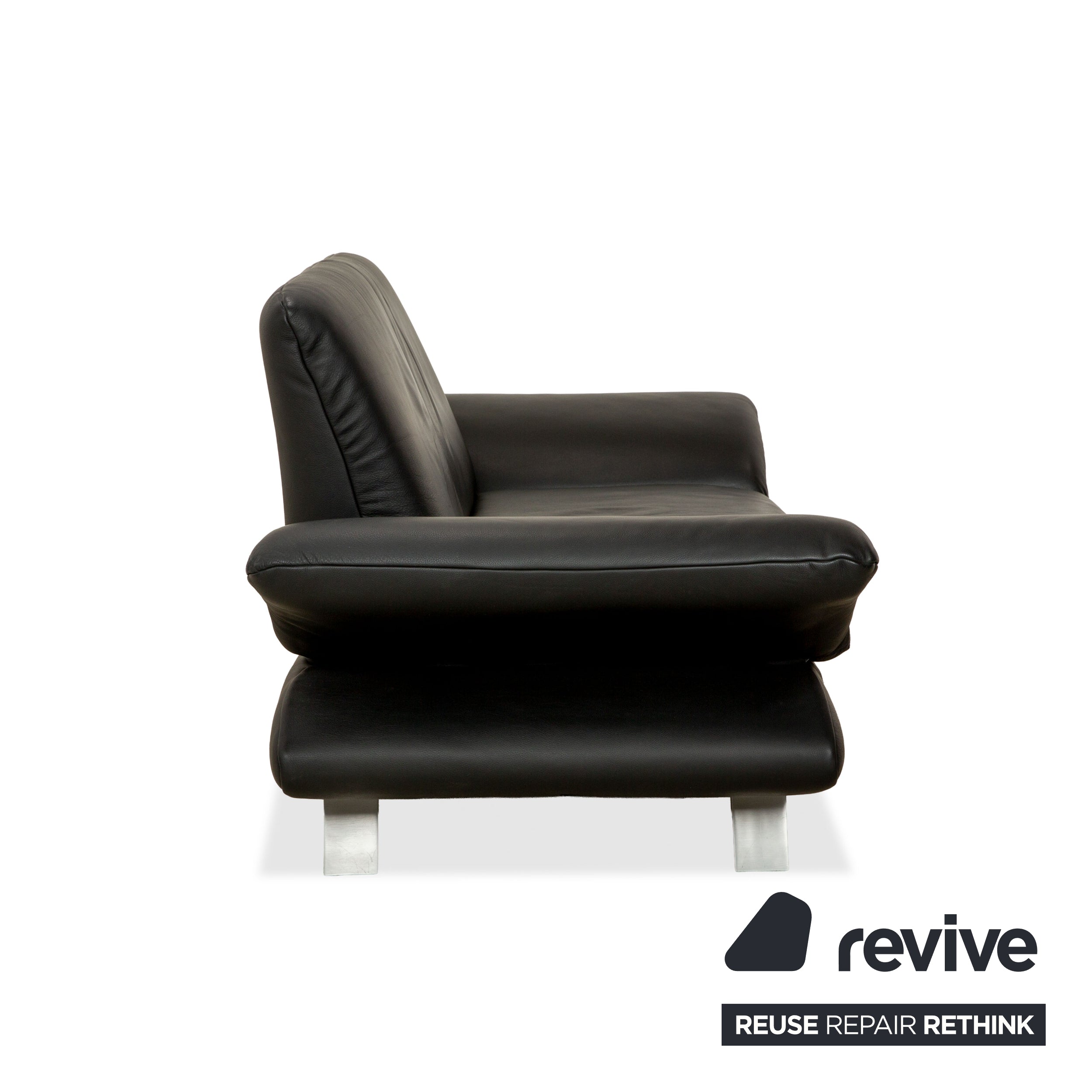 Koinor Rossini Leder Zweisitzer Schwarz manuelle Funktion Sofa Couch