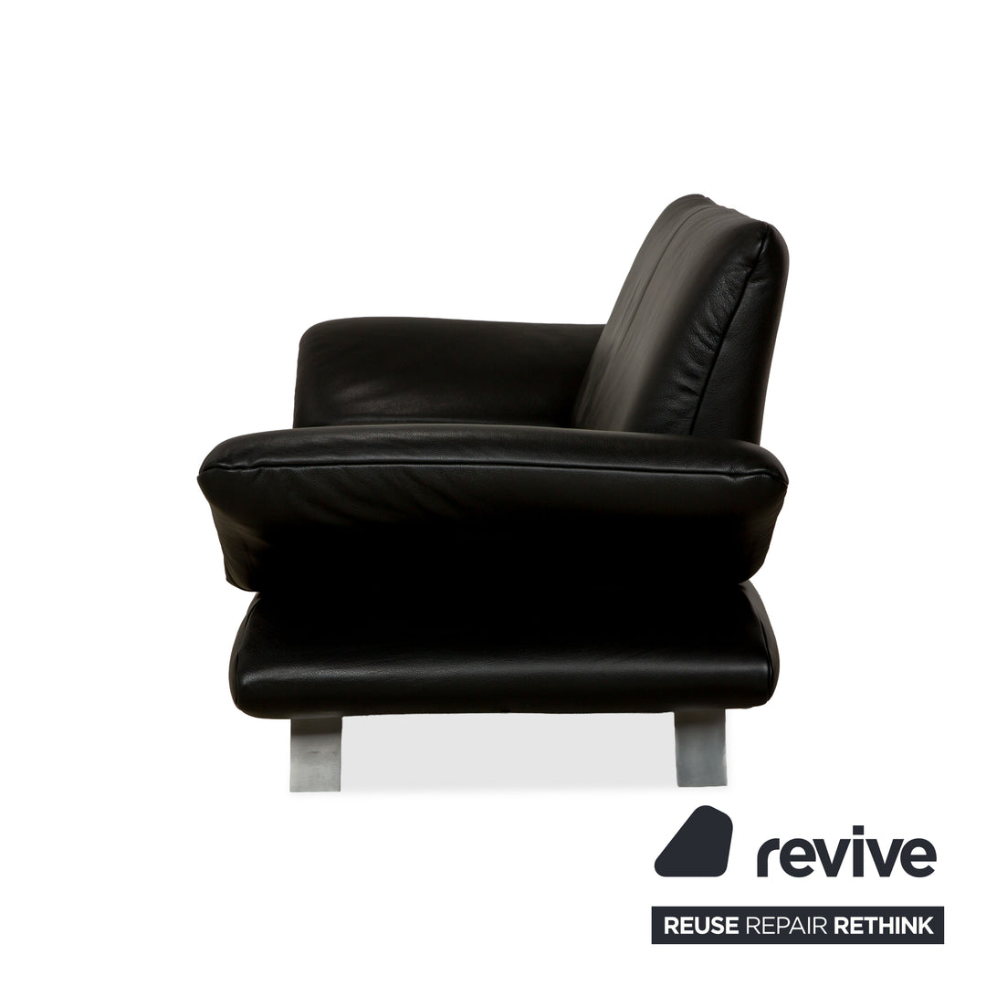 Koinor Rossini Leder Zweisitzer Schwarz manuelle Funktion Sofa Couch