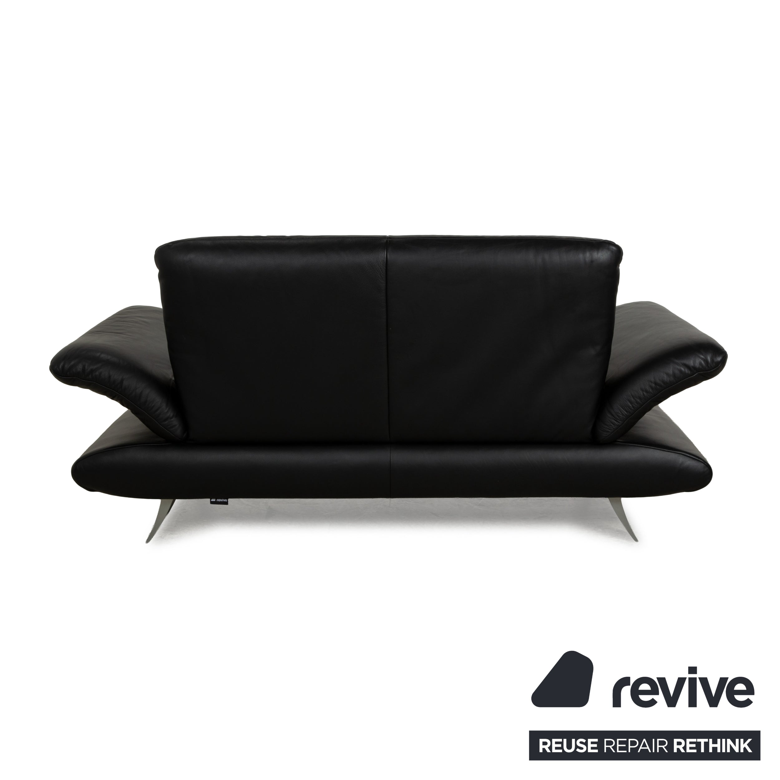 Koinor Rossini Leather Two Seater Black Manual Function Sofa Couch
