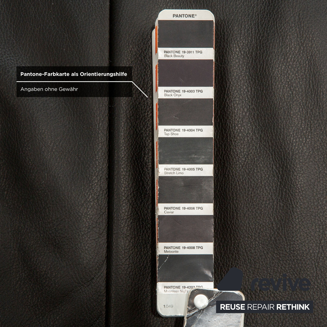 Koinor Rossini Leather Two Seater Black Manual Function Sofa Couch