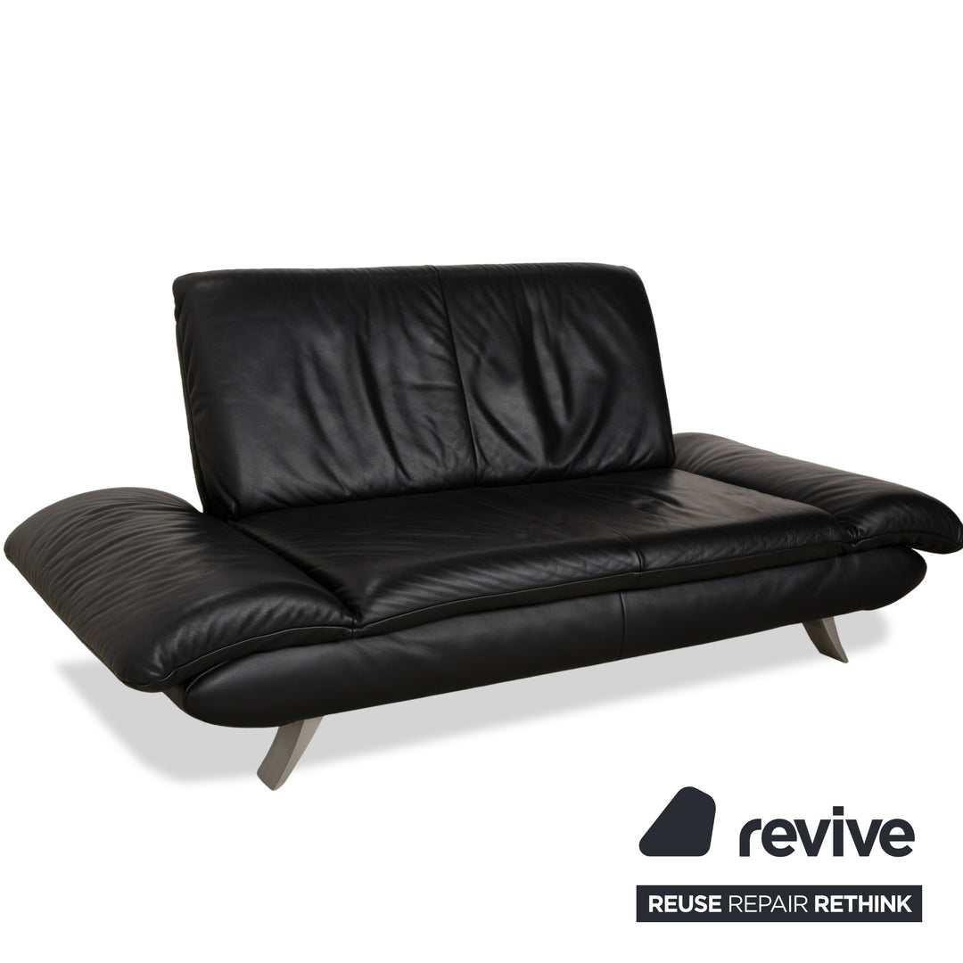 Koinor Rossini Leder Zweisitzer Schwarz manuelle Funktion Sofa Couch