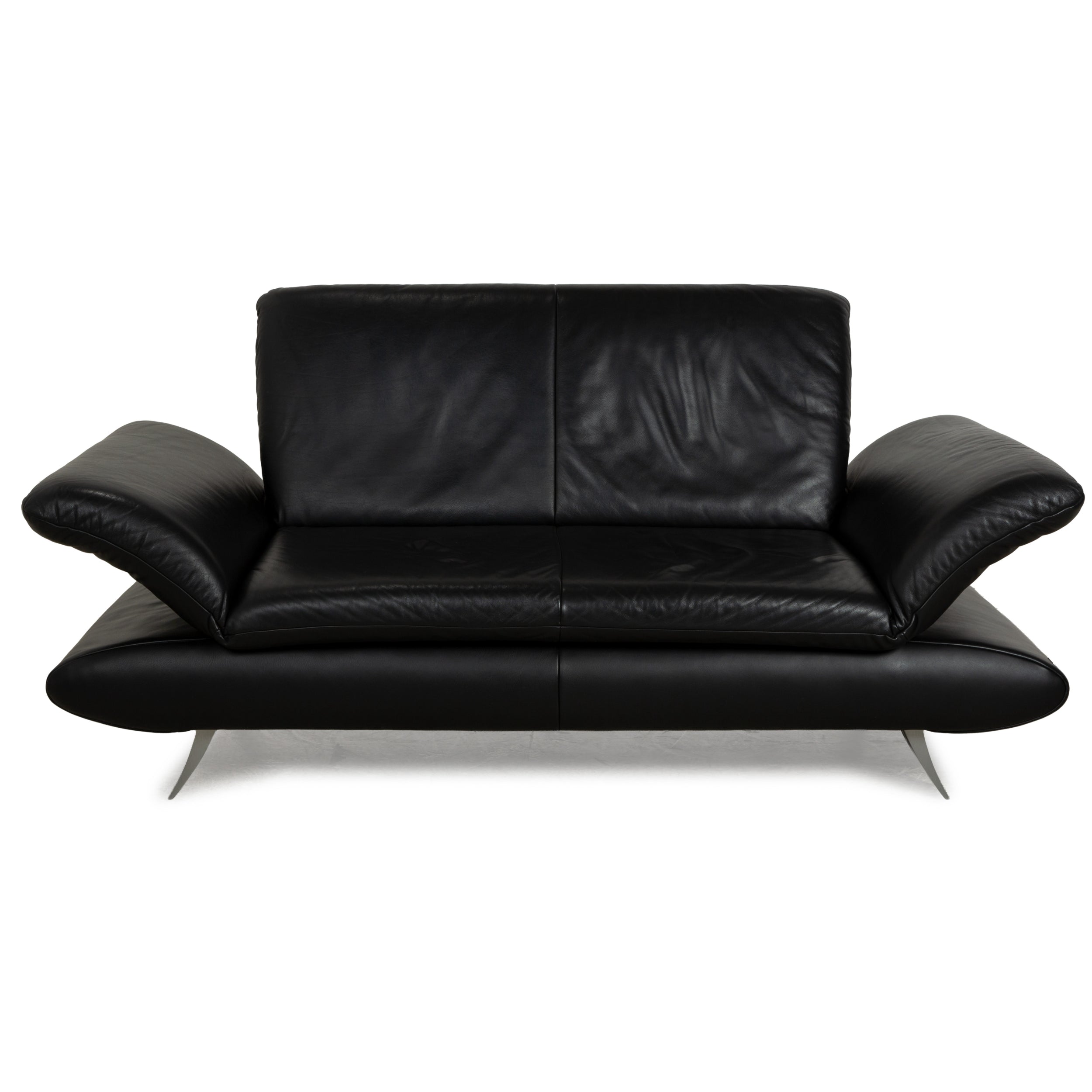 Koinor Rossini Leather Two Seater Black Manual Function Sofa Couch