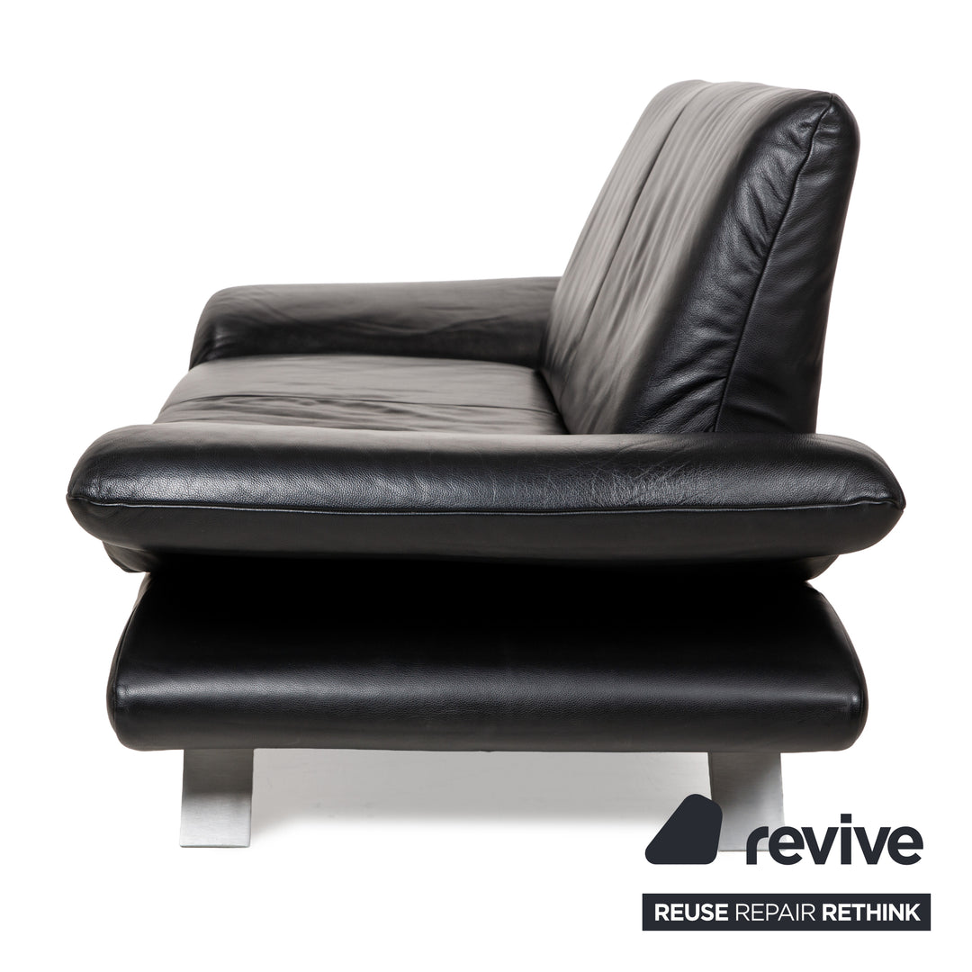 Koinor Rossini Leder Zweisitzer Schwarz manuelle Funktion Sofa Couch