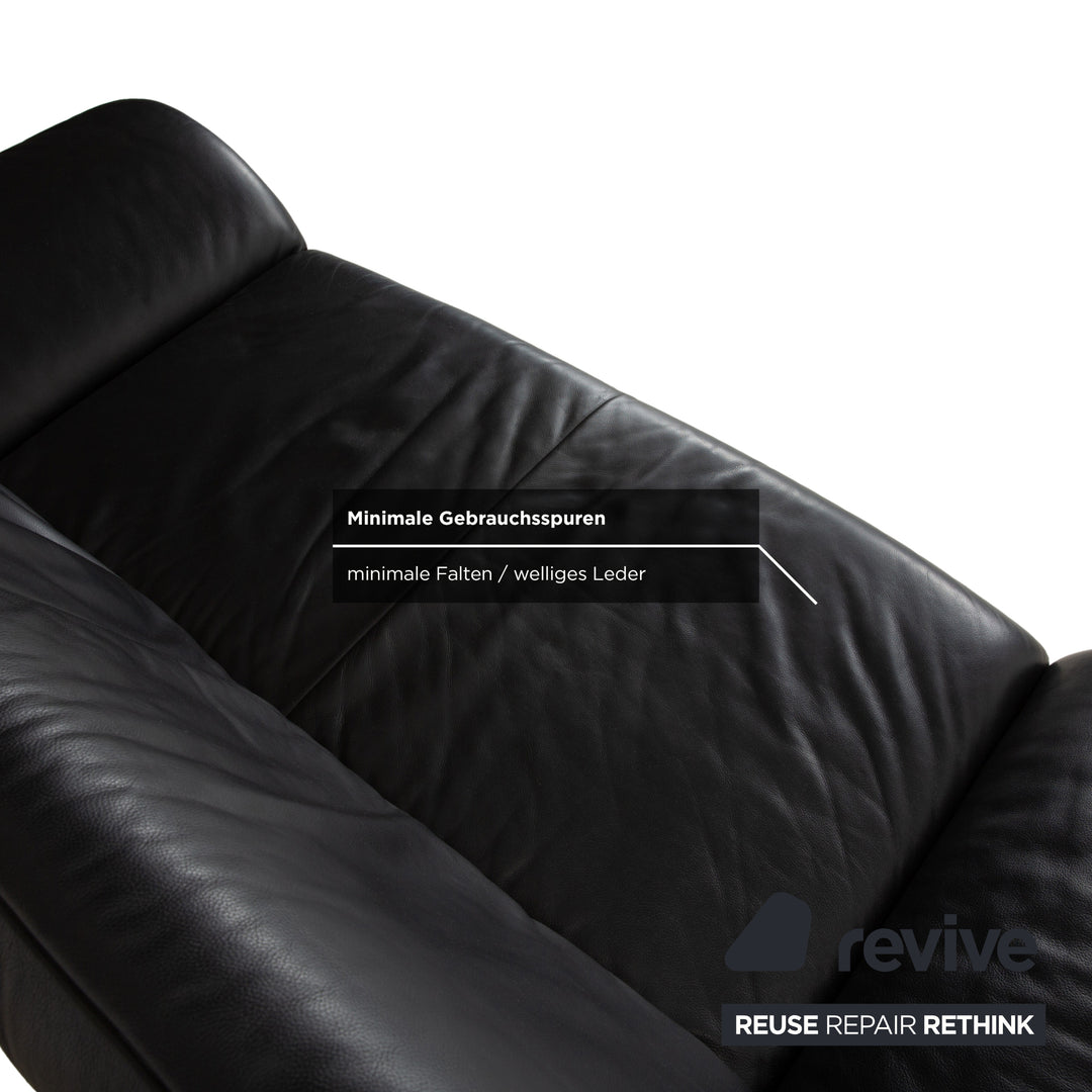 Koinor Rossini Leder Zweisitzer Schwarz manuelle Funktion Sofa Couch