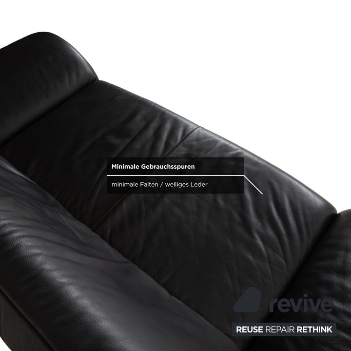 Koinor Rossini Leder Zweisitzer Schwarz manuelle Funktion Sofa Couch
