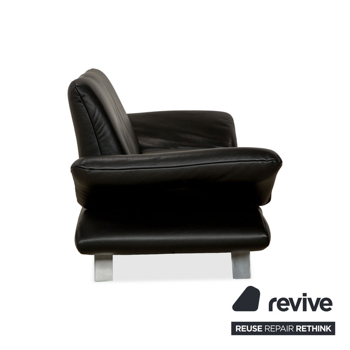 Koinor Rossini Leder Zweisitzer Schwarz manuelle Funktion Sofa Couch