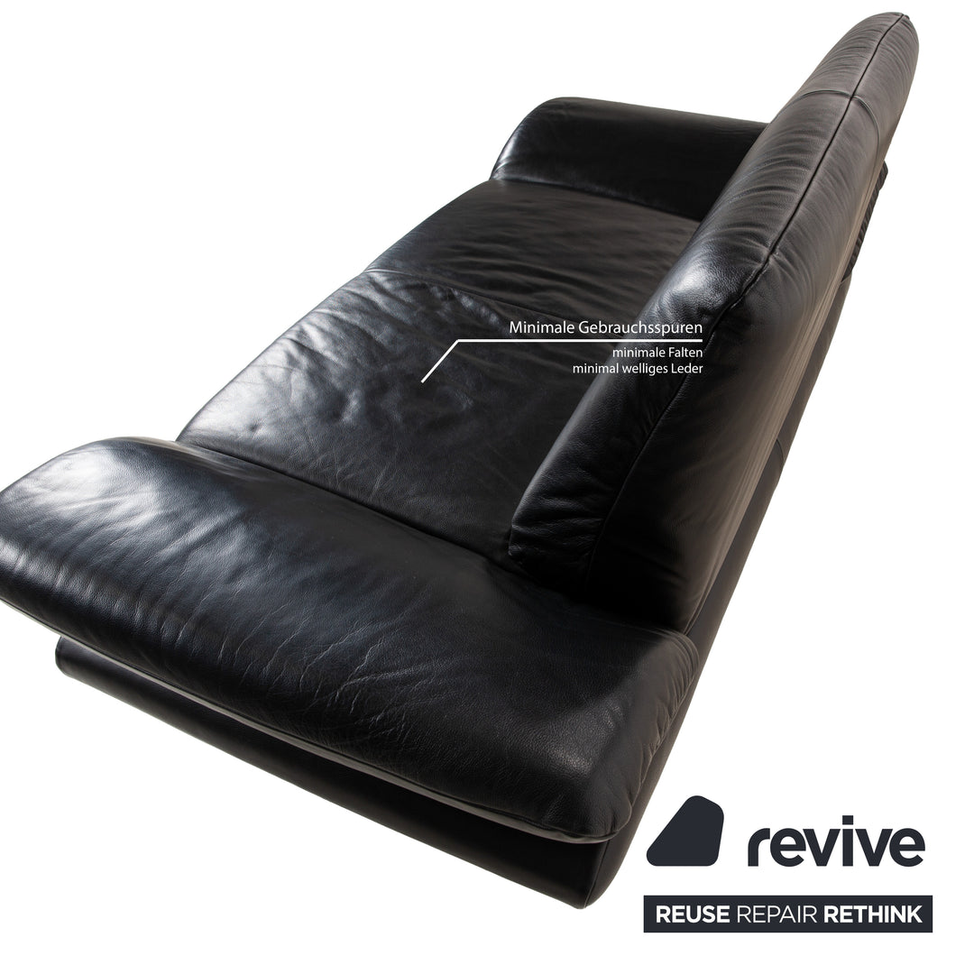 Koinor Rossini Leder Zweisitzer Schwarz manuelle Funktion Sofa Couch