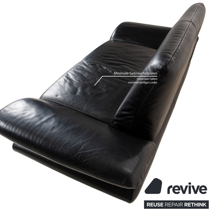Koinor Rossini Leder Zweisitzer Schwarz manuelle Funktion Sofa Couch
