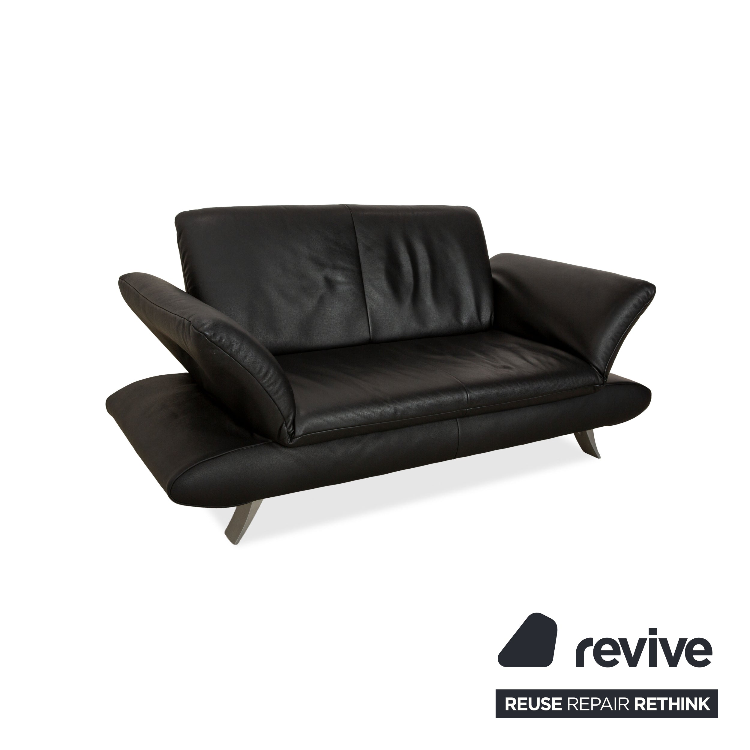 Koinor Rossini Leder Zweisitzer Schwarz manuelle Funktion Sofa Couch