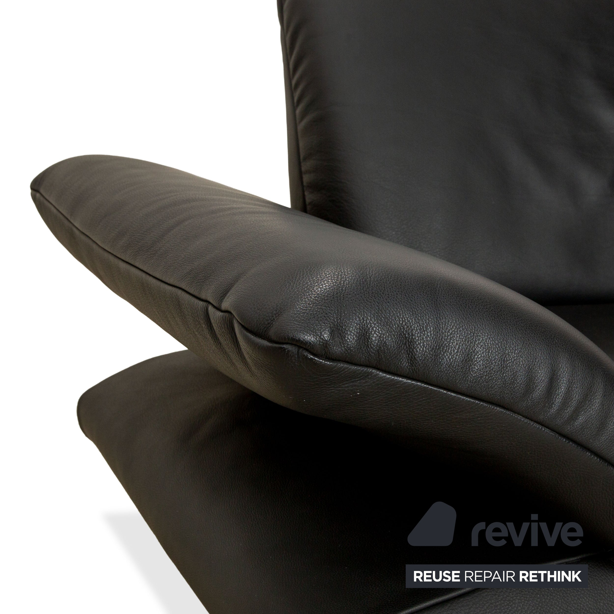 Koinor Rossini Leder Zweisitzer Schwarz manuelle Funktion Sofa Couch