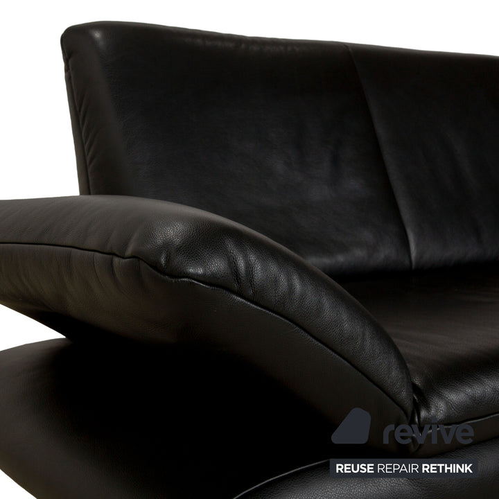 Koinor Rossini Leder Zweisitzer Schwarz manuelle Funktion Sofa Couch