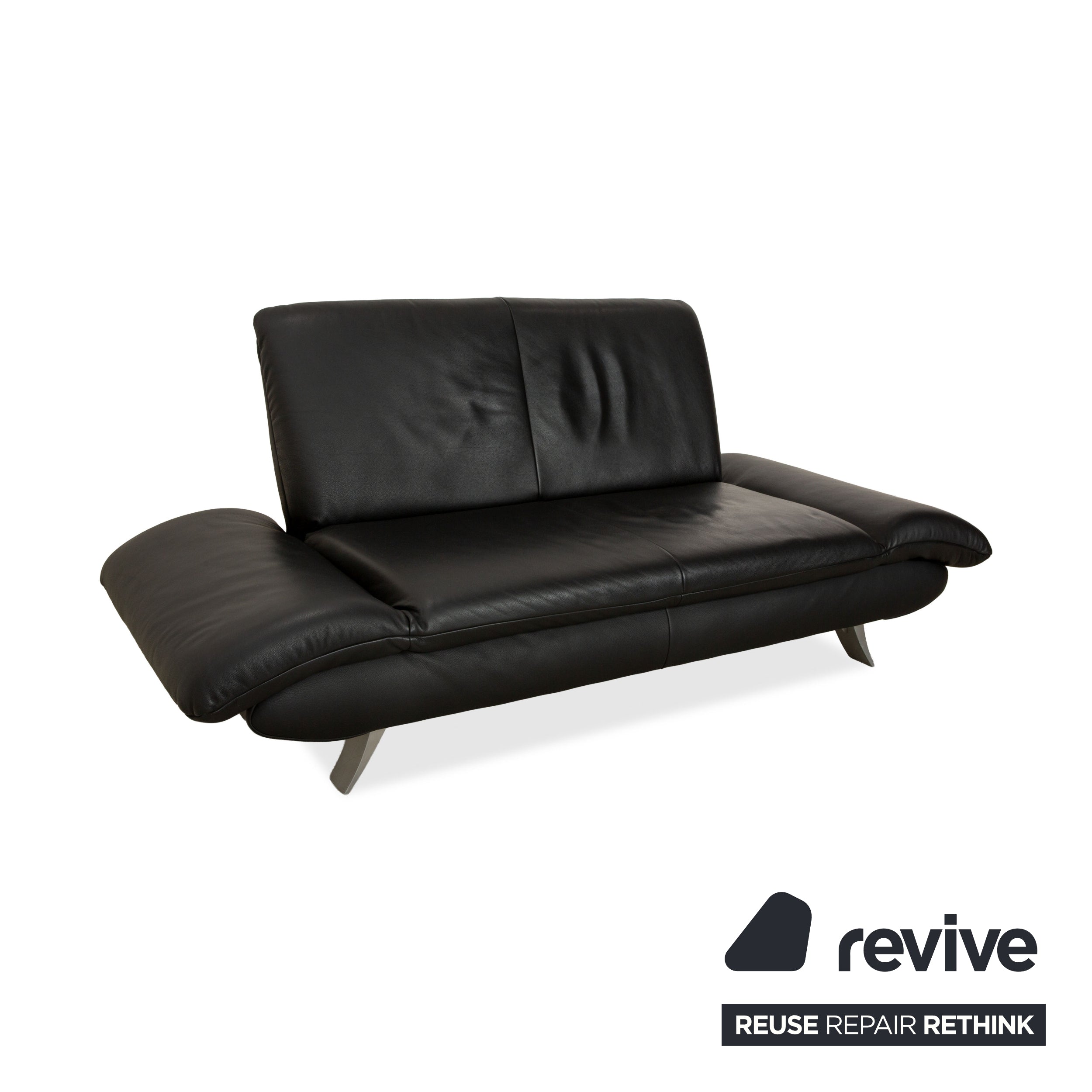 Koinor Rossini Leder Zweisitzer Schwarz manuelle Funktion Sofa Couch