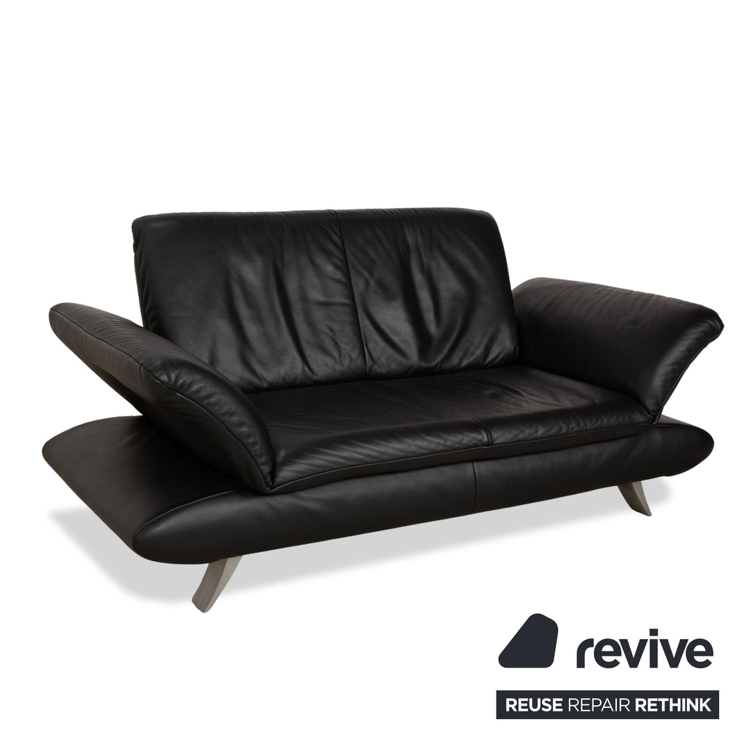 Koinor Rossini Leder Zweisitzer Schwarz manuelle Funktion Sofa Couch