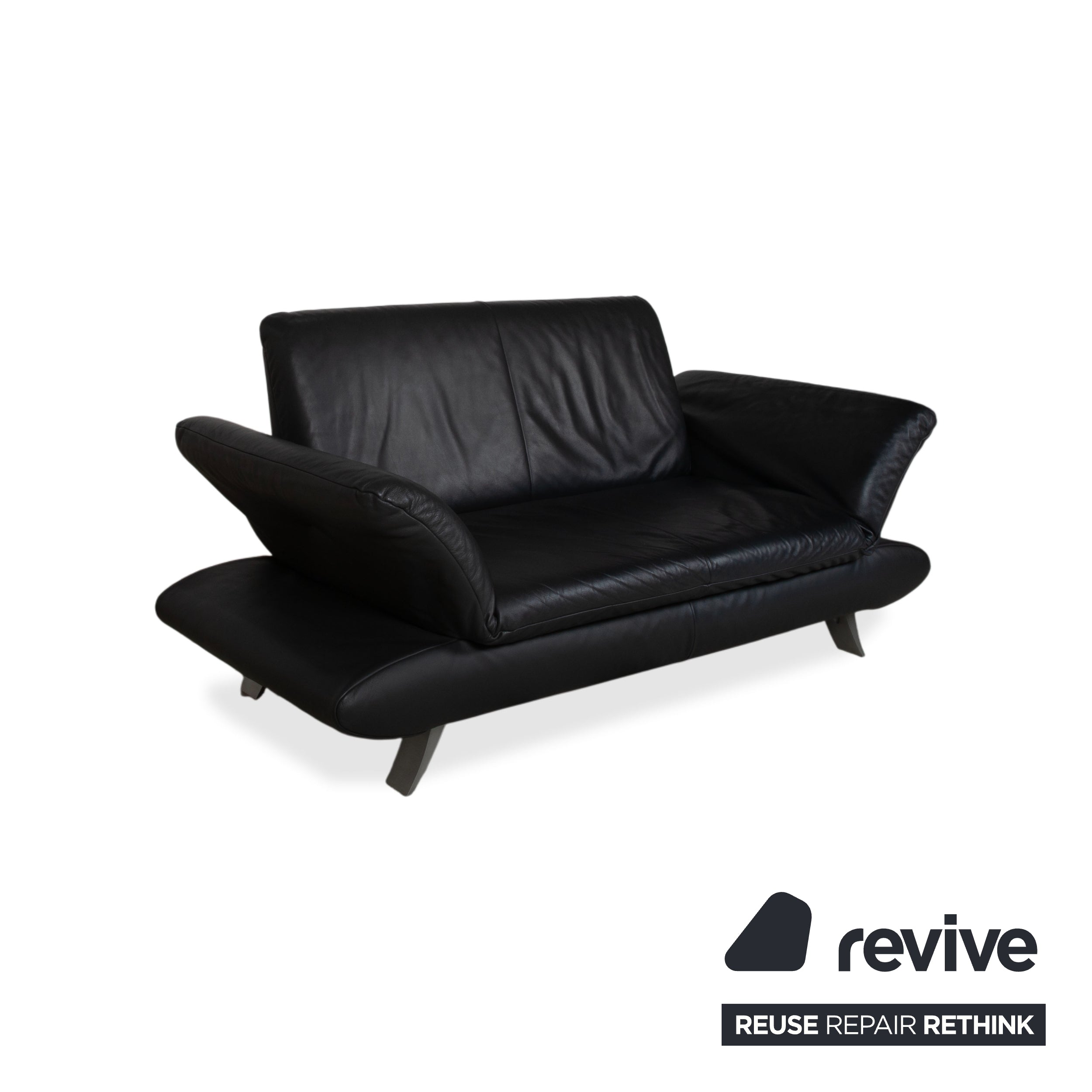 Koinor Rossini Leder Zweisitzer Schwarz Sofa Couch
