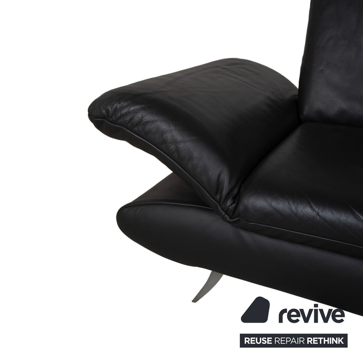 Koinor Rossini Leder Zweisitzer Schwarz Sofa Couch