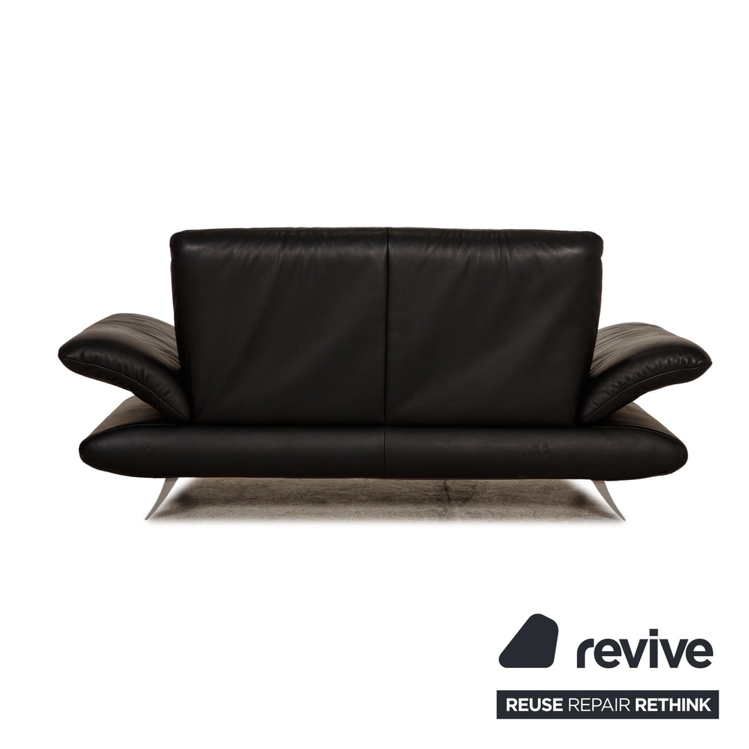 Koinor Rossini Leather Two Seater Black Sofa Couch Function