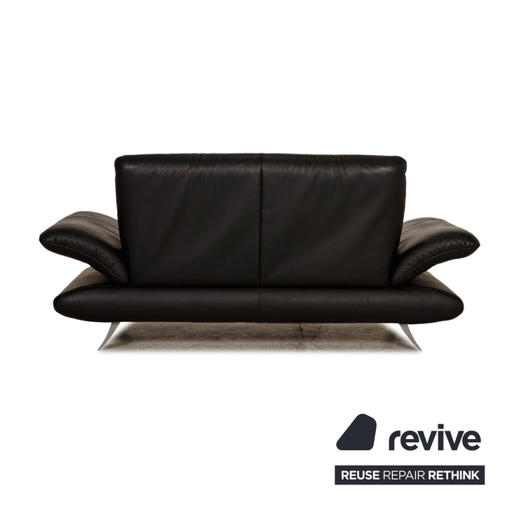 Koinor Rossini Leather Two Seater Black Sofa Couch Function