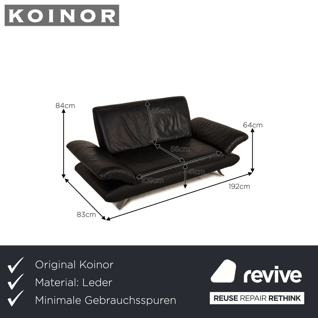 Koinor Rossini Canapé deux places en cuir noir Fonction canapé