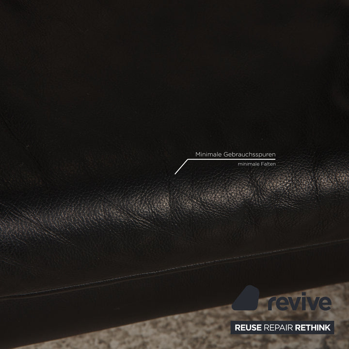 Koinor Rossini Leather Two Seater Black Sofa Couch Function