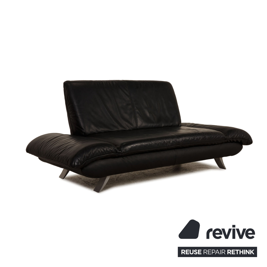 Koinor Rossini Leather Two Seater Black Sofa Couch Function