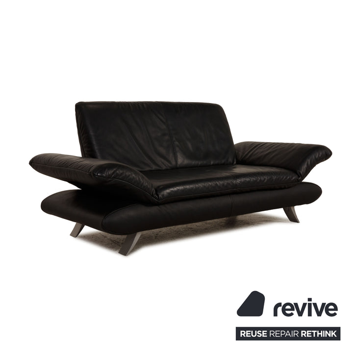 Koinor Rossini Leather Two Seater Black Sofa Couch Function