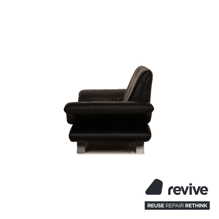 Koinor Rossini Leather Two Seater Black Sofa Couch Function