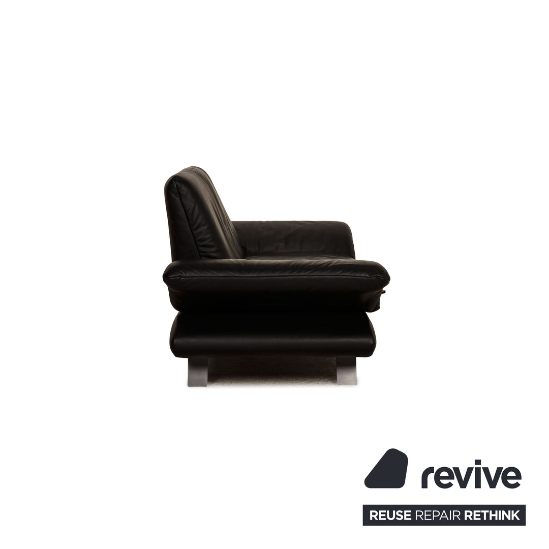 Koinor Rossini Leather Two Seater Black Sofa Couch Function
