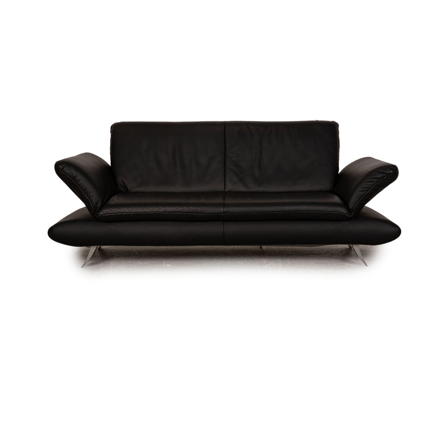 Koinor Rossini Leather Two Seater Black Sofa Couch Function