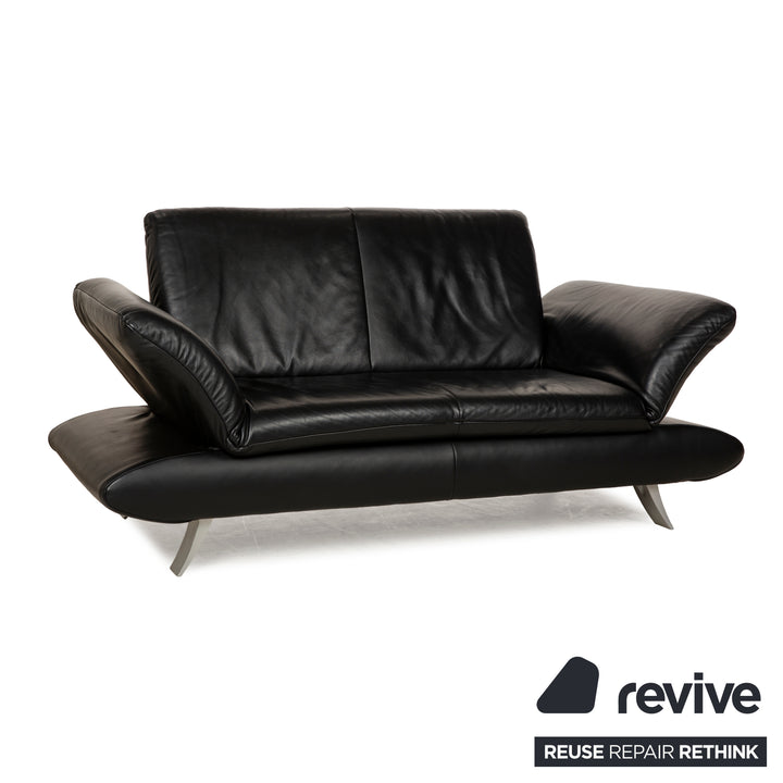 Koinor Rossini Leder Zweisitzer Schwarz Sofa Couch manuelle Funktion