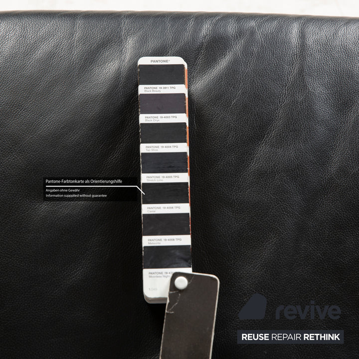 Koinor Rossini Leder Zweisitzer Schwarz Sofa Couch manuelle Funktion