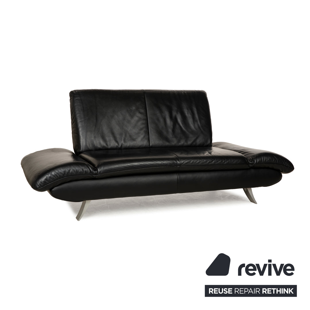Koinor Rossini Leder Zweisitzer Schwarz Sofa Couch manuelle Funktion