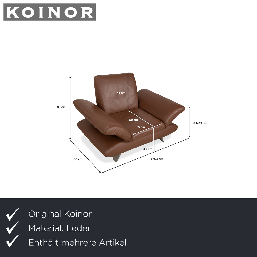 Koinor Rossini Leder Zweisitzer Sessel Braun manuelle Funktion Sofa Couch