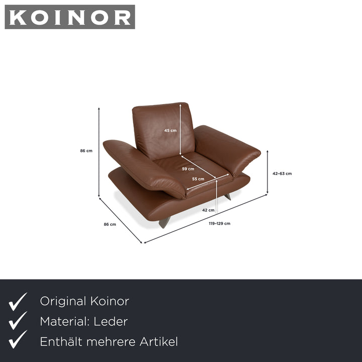 Koinor Rossini Leder Zweisitzer Sessel Braun manuelle Funktion Sofa Couch