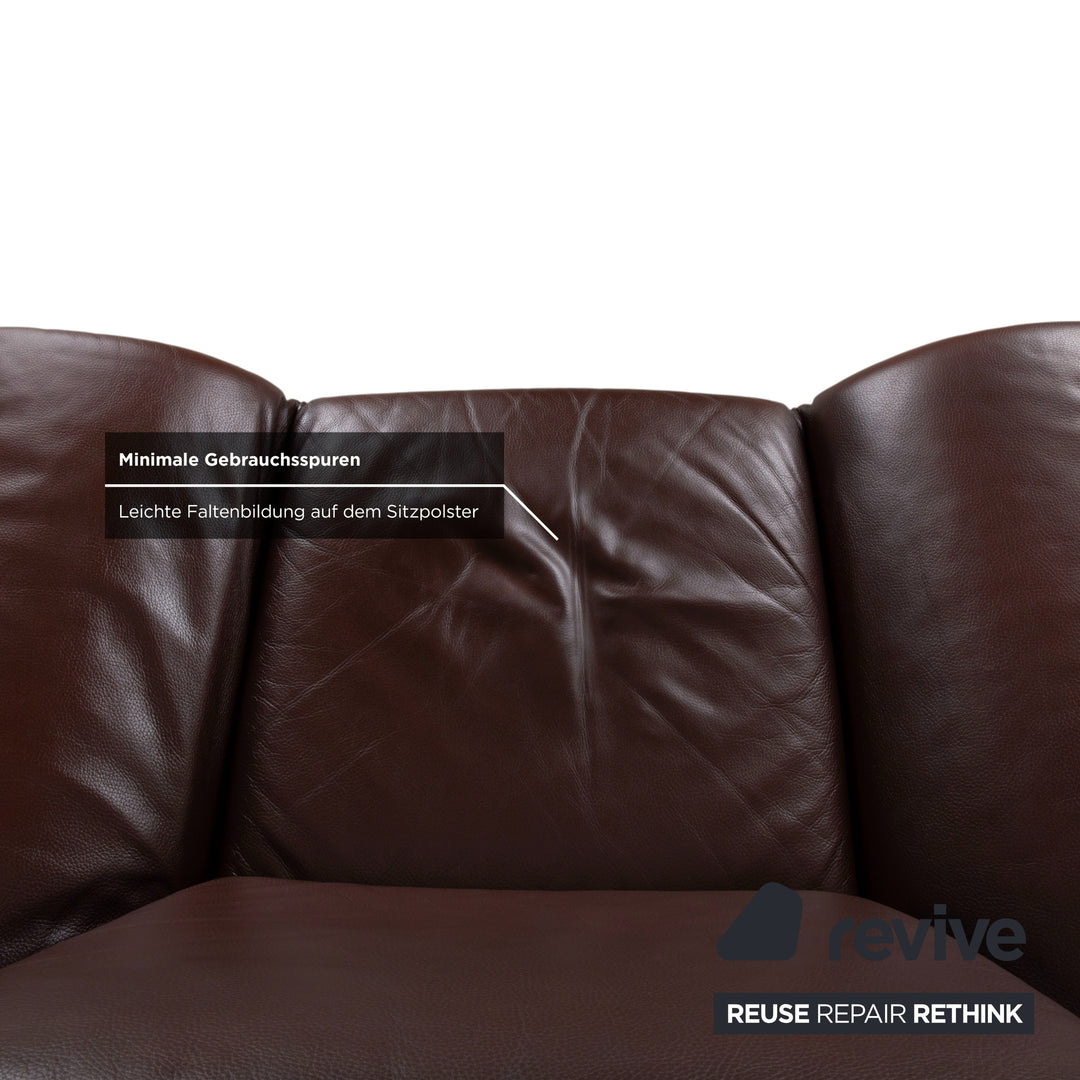 Koinor Rossini Leder Zweisitzer Sessel Braun manuelle Funktion Sofa Couch