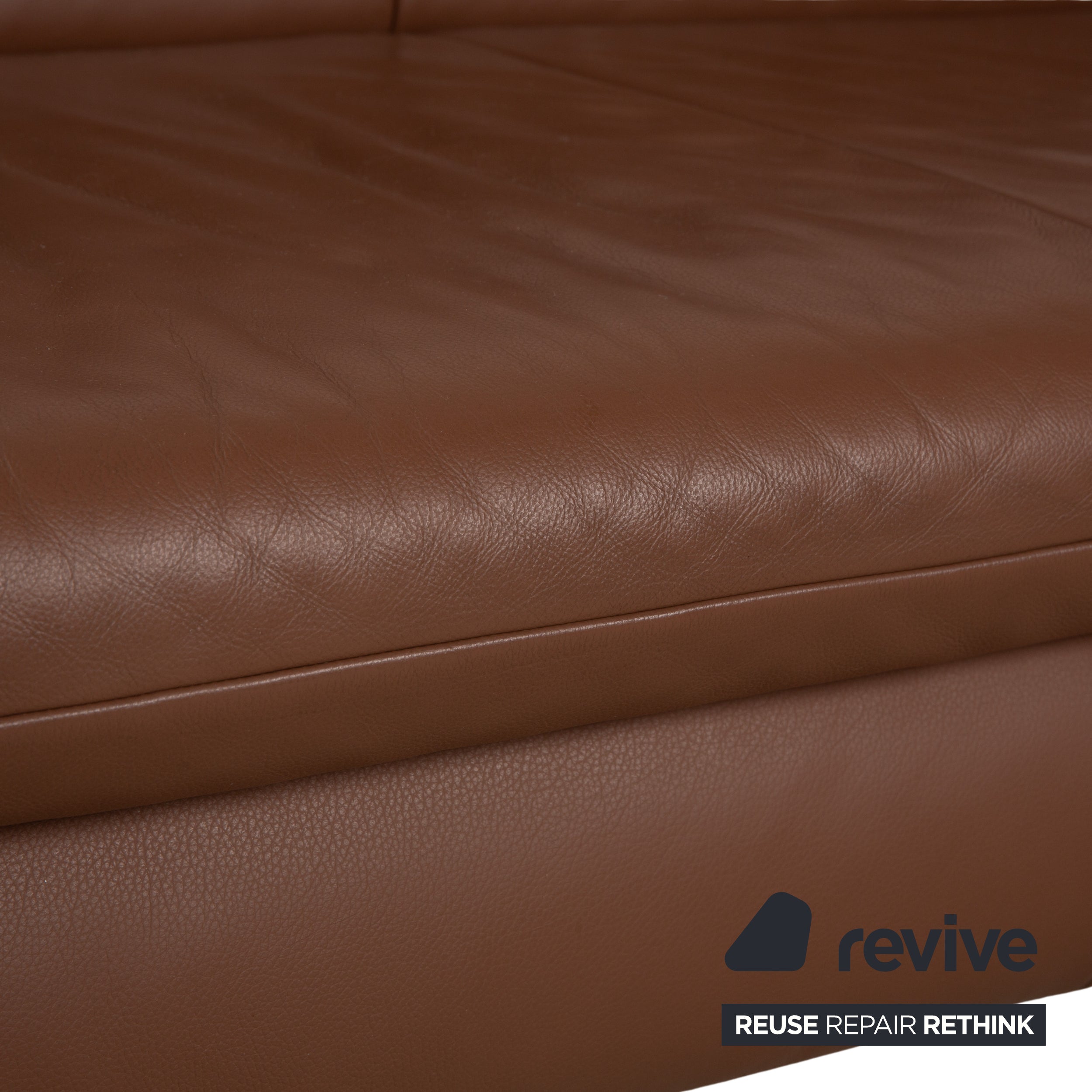 Fauteuil deux places en cuir marron Koinor Rossini, canapé à réglage manuel