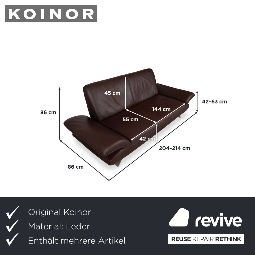 Koinor Rossini Leder Zweisitzer Sessel Braun manuelle Funktion Sofa Couch