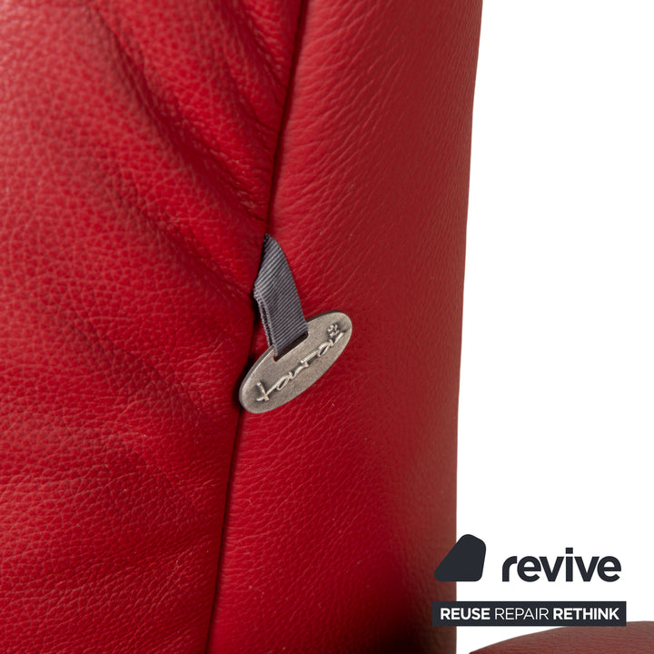 KOINOR Rossini Leather Two-Seater Armchair Red Manual Function Sofa Couch
