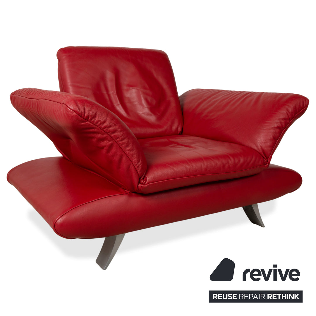 KOINOR Rossini Leather Two-Seater Armchair Red Manual Function Sofa Couch