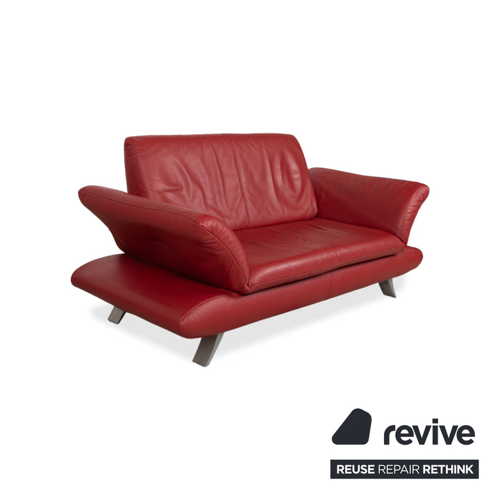 KOINOR Rossini Leather Two-Seater Armchair Red Manual Function Sofa Couch