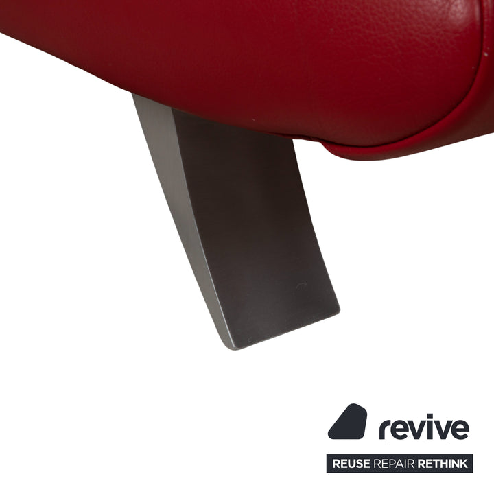 KOINOR Rossini Leather Two-Seater Armchair Red Manual Function Sofa Couch