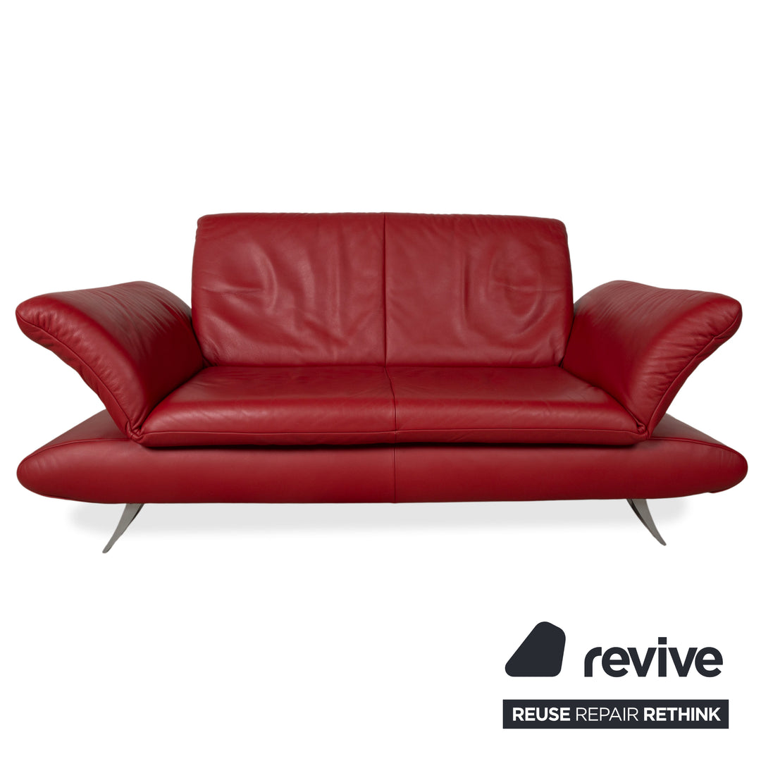 KOINOR Rossini Leather Two-Seater Armchair Red Manual Function Sofa Couch