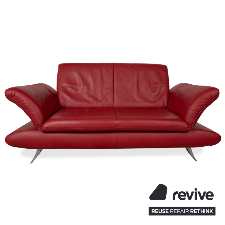 KOINOR Rossini Leather Two-Seater Armchair Red Manual Function Sofa Couch