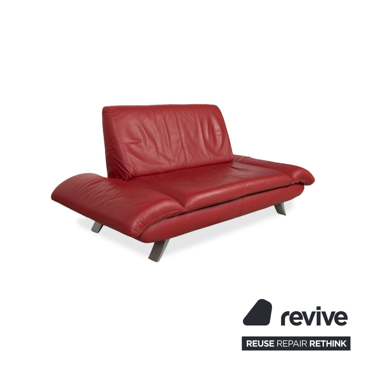 KOINOR Rossini Leather Two-Seater Armchair Red Manual Function Sofa Couch