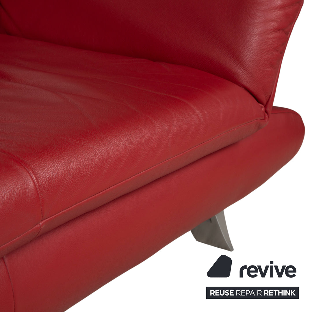 KOINOR Rossini Leather Two-Seater Armchair Red Manual Function Sofa Couch