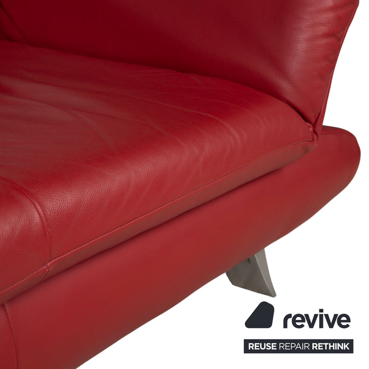 KOINOR Rossini Leather Two-Seater Armchair Red Manual Function Sofa Couch