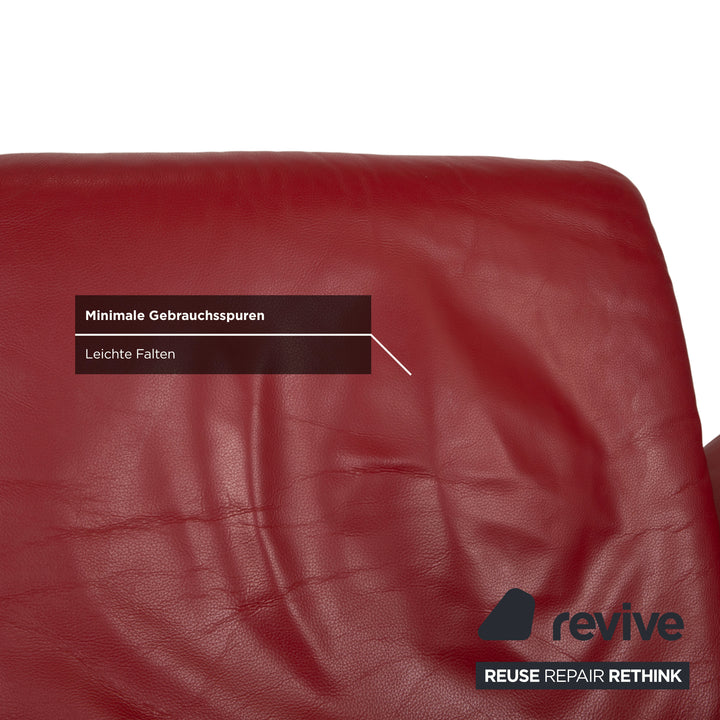 KOINOR Rossini Leather Two-Seater Armchair Red Manual Function Sofa Couch