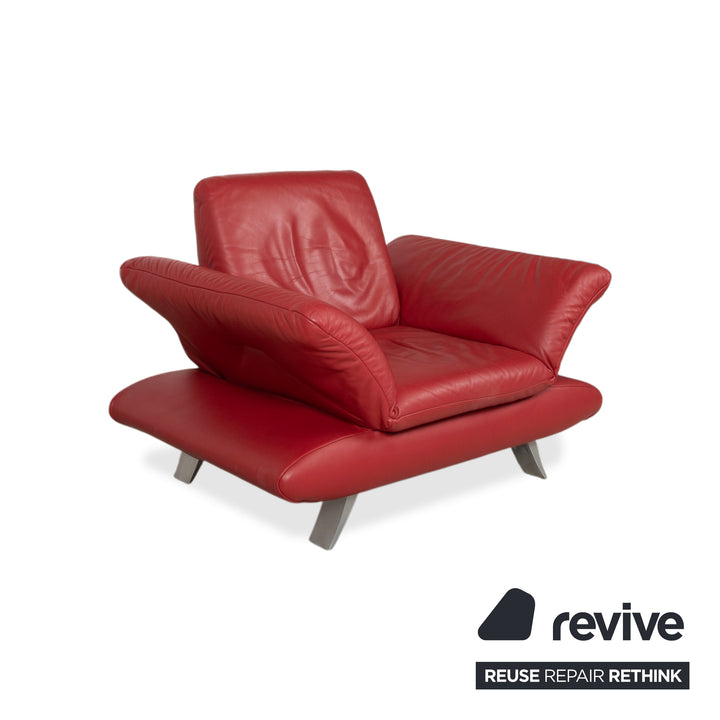 KOINOR Rossini Leather Two-Seater Armchair Red Manual Function Sofa Couch